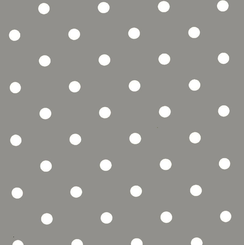 Slate Grey Polka Dot vinyl tablecloth 140cm x 140cm Warehouse Clearance