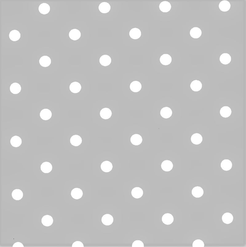 Extra Wide 180cm x 180cm Square Wipe Clean Tablecloth Vinyl PVC Silver Grey polka dot