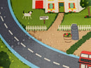 Childrens Town Road Map Oilcloth Tablecloth by Clarke and Clarke