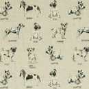 Clarke and Clarke Dogs Linen Oilcloth Tablecloth