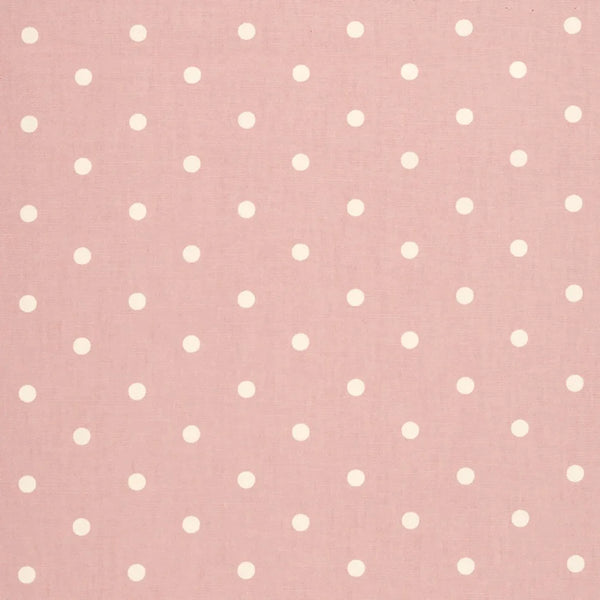 Dotty Rose Pink 100% Cotton Fabric by Clarke and Clarke 200cm x 140cm Warehouse Clearance