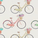 Cycles Cream Oilcloth Tablecloth by Clarke and Clarke