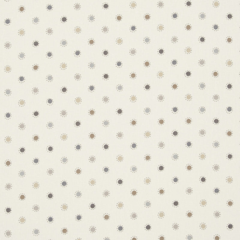 Jali Polka Dots Charcoal Multi 100% Linen Oilcloth Tablecloth