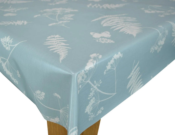 Moorland Duckegg Oilcloth Tablecloth 250cm x 132cm by Clarke and Clarke   - Warehouse Clearance
