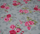 Nancy Rose Grey  Oilcloth Tablecloth