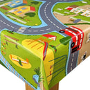 Childrens Town Road Map Oilcloth Tablecloth by Clarke and Clarke