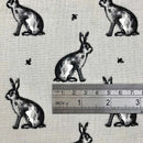 Bunny Rabbit Grey 100% Cotton Craft  FABRIC  100cm x 135cm - wrinkly- Warehouse Clearance