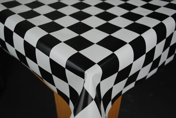 Chef Check vinyl tablecloth 120cm x 140cm-Warehouse Clearance
