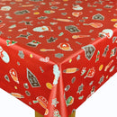 Christmas Baking Red Christmas PVC Vinyl Tablecloth 20 Metres x 140cm Full Roll