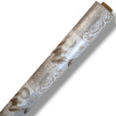 Christmas Baubles Silver and Taupe Wipe Clean Tablecloth Roll | 20m x 140cm | Clearance