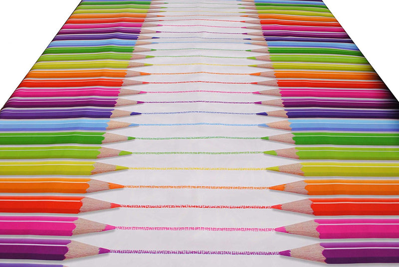 Crayons Multi Vinyl Oilcloth Tablecloth