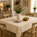 Cream Linen Effect Tex Vinyl Oilcloth Tablecloth