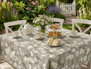 Daisy Meadow Grey Vinyl Oilcloth Tablecloth