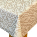 Diamond Shapes Taupe Vinyl Oilcloth Tablecloth