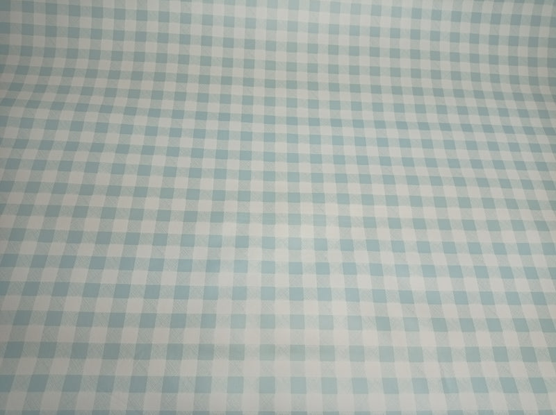Duckegg Small Gingham Check 12mm Squares Vinyl Oilcloth Tablecloth