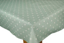 Dotty Duckegg Green PVC Vinyl Wipe Clean Tablecloth  130cm x 140cm Warehouse Clearance
