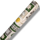 Christmas Village Green and Gold PVC Vinyl Oilcloth Tablecloth