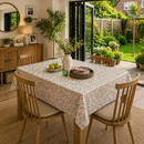 English Wildflower Garden Vinyl Oilcloth Tablecloth
