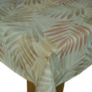 Exotic Leaves Taupe PVC Vinyl Wipe Clean Tablecloth  100cm x 140cm Warehouse Clearance
