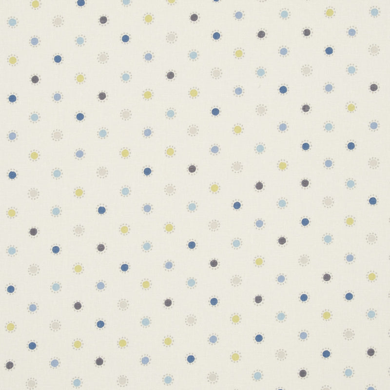 Jali Polka Dots Denim Blue 100%  Linen Oilcloth Tablecloth