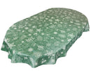 Oval Christmas Festive Green Wipe Clean PVC Vinyl Tablecloth 180cm x 140cm