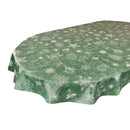 Oval Christmas Festive Green Wipe Clean PVC Vinyl Tablecloth 180cm x 140cm
