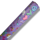 Flower Power Purple PVC Vinyl Tablecloth 17.8 Metres x 140cm Roll
