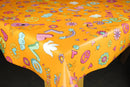 Flower Power Orange PVC Vinyl Tablecloth 15.8 Metres x 140cm Roll