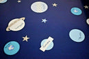 Solar System Planets & Stars Wipe Clean Oilcloth Tablecloth in Navy