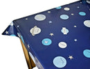 Solar System Planets & Stars Wipe Clean Oilcloth Tablecloth in Navy