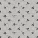 Bees Charcoal Grey 100% Cotton Fabric by Fryetts 100cm x 140cm Warehouse Clearance