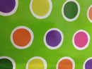 Calypso Spot Lime Multi Tablecloth Fryetts 100cm x 132cm Warehouse Clearance