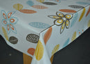 Ingrid Scandi Leaves Spice Cotton Oilcloth Tablecloth