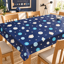 Solar System Planets & Stars Wipe Clean Oilcloth Tablecloth in Navy