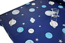 Solar System Planets & Stars Wipe Clean Oilcloth Tablecloth in Navy