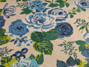 Genevieve Cobalt Blue Matt Oilcloth Tablecloth