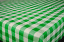 Green 25mm Gingham Check PVC Vinyl Tablecloth 4.7 Metres x 140cm