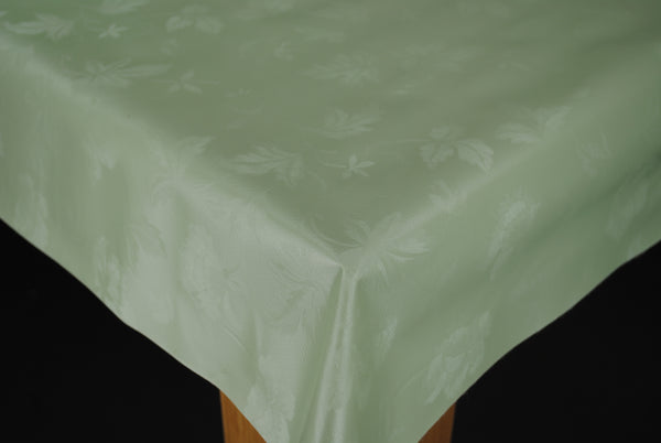 Green on Green Leaf Damask  PVC Vinyl Wipe Clean Tablecloth  200cm x 140cm Warehouse Clearance