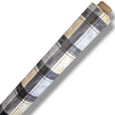 Grey and Beige Irregular Check  PVC Vinyl Tablecloth 10.8 Metres x 140cm