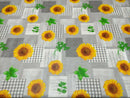 Sunflowers Grey and Yellow Vinyl Oilcloth Tablecloth 120cm x 95cm  - Warehouse Clearance