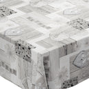 Grey Love Nature PVC Vinyl Wipe Clean Tablecloth 120cm x 140cm Warehouse Clearance