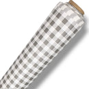 Small Grey  Gingham  PVC Vinyl Tablecloth 20 Metres x 140cm Roll Warehouse Clearance