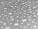 Christmas Snowflakes Grey Tex Vinyl Oilcloth Tablecloth