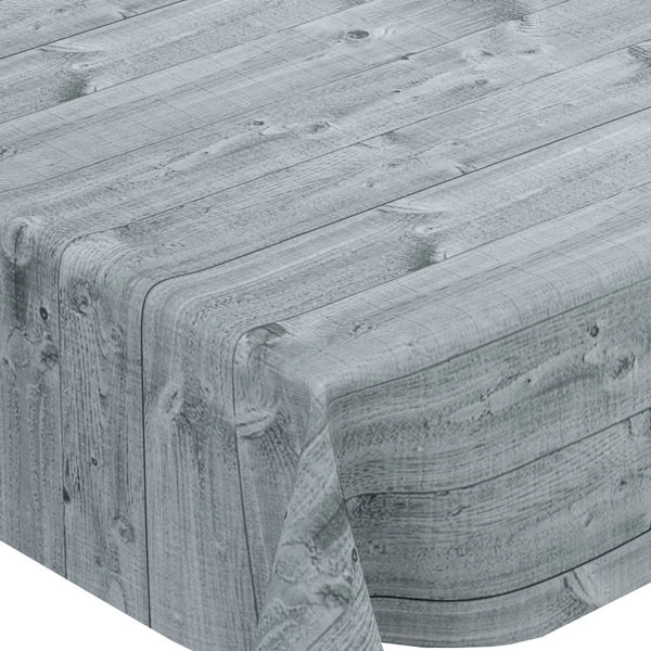 Grey Wood Effect PVC Vinyl Wipe Clean Tablecloth  80cm x 140cm Warehouse Clearance