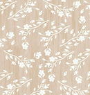 Hannah Beige Floral Vinyl Oilcloth Tablecloth