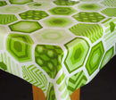 Hexagon Green  PVC Vinyl Wipe Clean Tablecloth  120cm x 140cm Warehouse Clearance