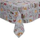Holly Jolly Grey vinyl tablecloth 140cm x 140cm -Warehouse Clearance