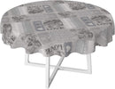 Home Sweet Home Grey PVC Vinyl Wipe Clean Tablecloth  Round 138cm Warehouse Clearance