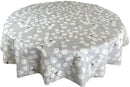 Honesty Grey Floral vinyl tablecloth ROUND 140cm  Warehouse Clearance