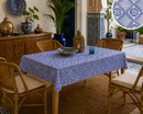 Stardust Geometric Blue Batik Oilcloth Tablecloth by I-Liv
